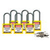 Safety Padlocks - Compact, Yellow, KD - Keyed Differently, Aluminium, 38.10 mm, 6 Piece / Box
